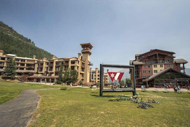 Purgatory Resort Sign and Residences in the Resort Area of Durango Colorado
