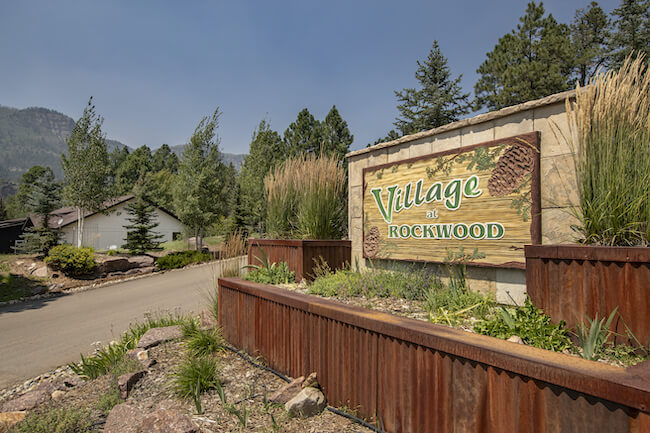 Village at Rockwood Neighborhood Sign in Durango Colorado