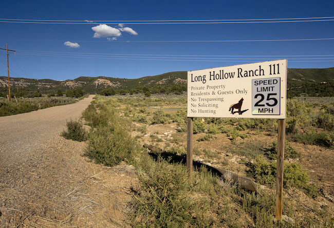 Long Hollow Ranch III Neighborhood Sign in Durango Colorado