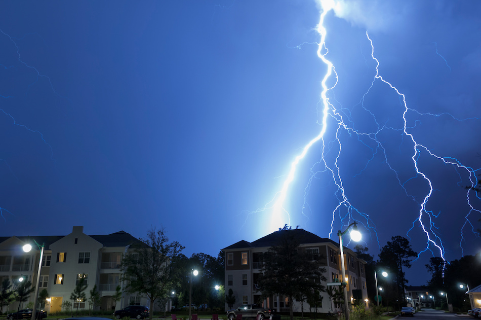 safest place in lightning storm