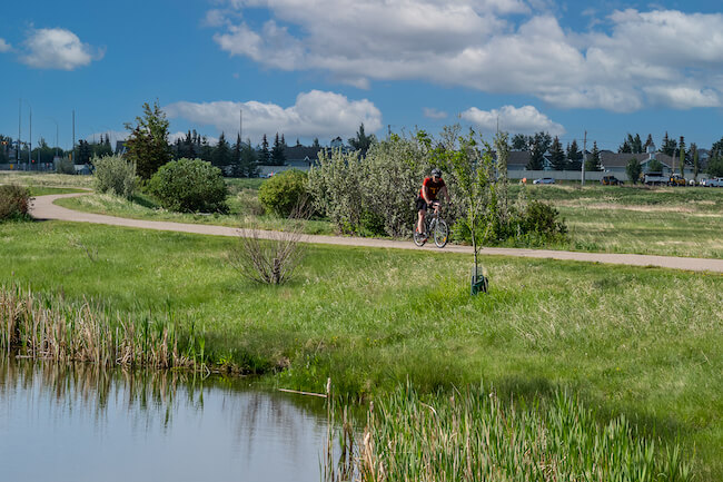 Biking Trail in Williamstown, Airdrie, Alberta, Canada