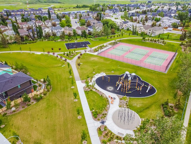 Playground in Harvest Hills, North Calgary, Alberta, Canada
