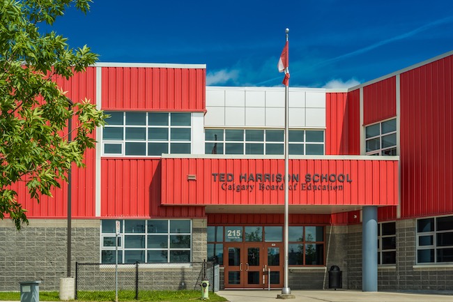 Ted Harrison School in the Taradale Neighbourhood, Northeast Calgary, Alberta, Canada