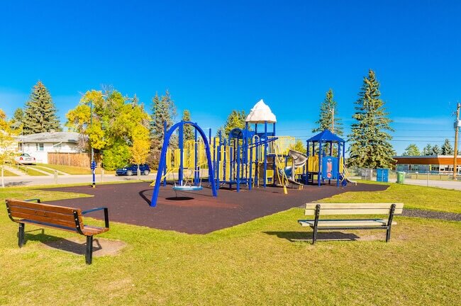 Playground in Spruce Cliff, West Calgary, Alberta, Canada