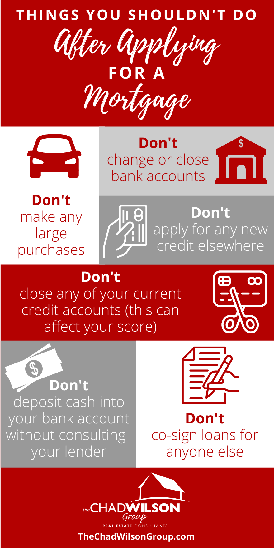 Things You Shouldn't Do After Applying for a Mortgage