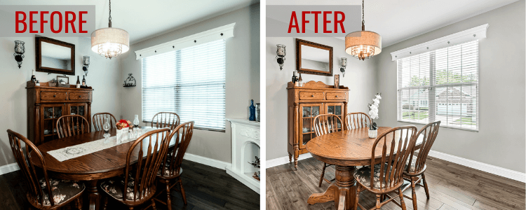 Staging before and after