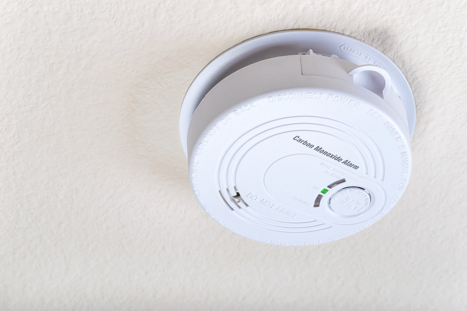 Carbon Monoxide Detector on Ceiling