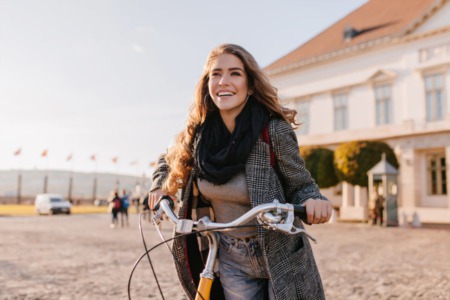 Women riding a bike