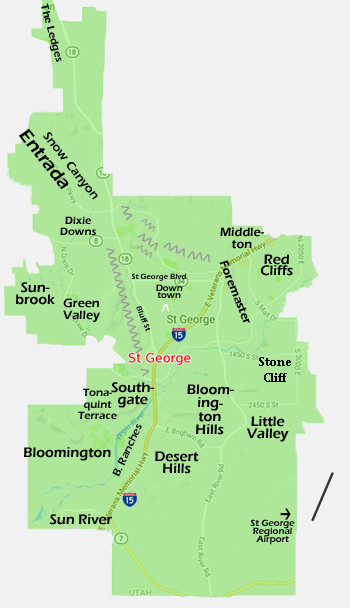 Map Of St. George Utah - Peggi Birgitta