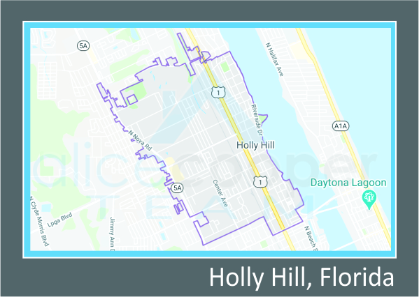 Map Holly Hill Florida 