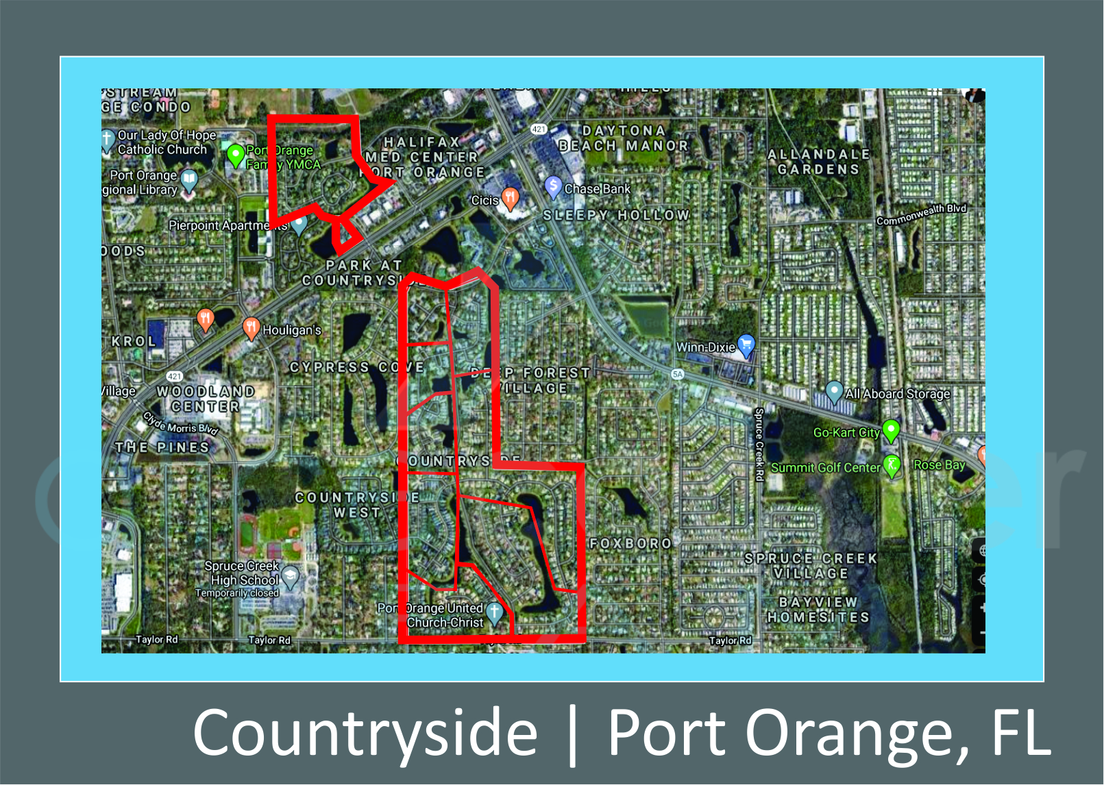 Map of Countryside in Port Orange