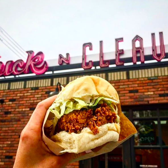 A fried chicken sandwich from Cluck 'N' Cleaver in Calgary