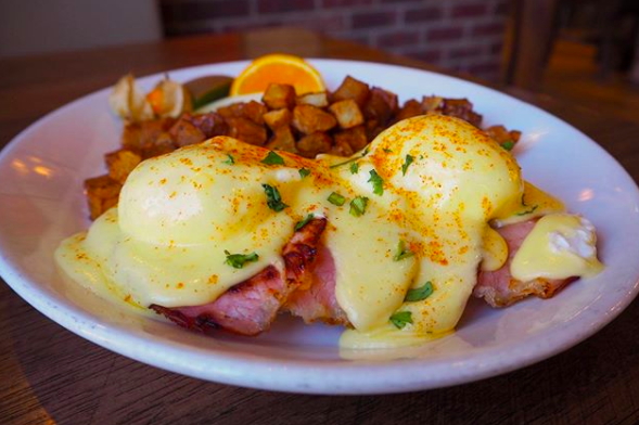 Classic eggs benedict from Red's Diner in Calgary