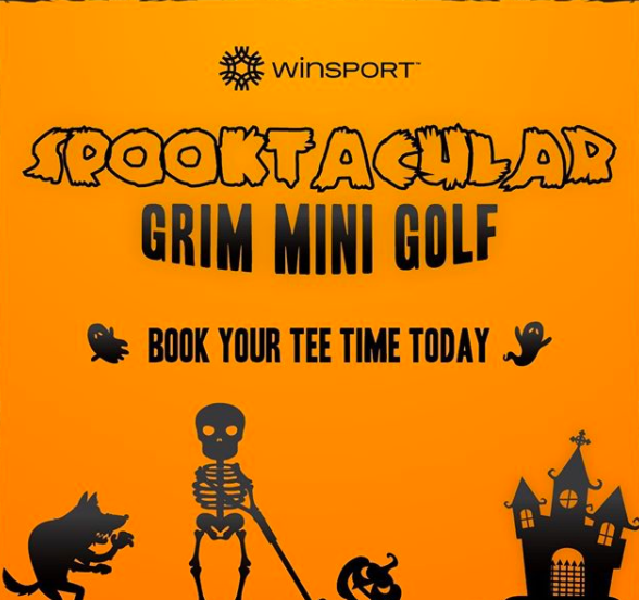 Spooktacular Grim mini golf at Winsport Canada in Calgary Alberta