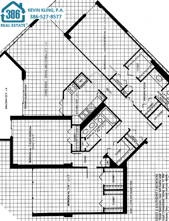 3 bed floor plan Oceans Two