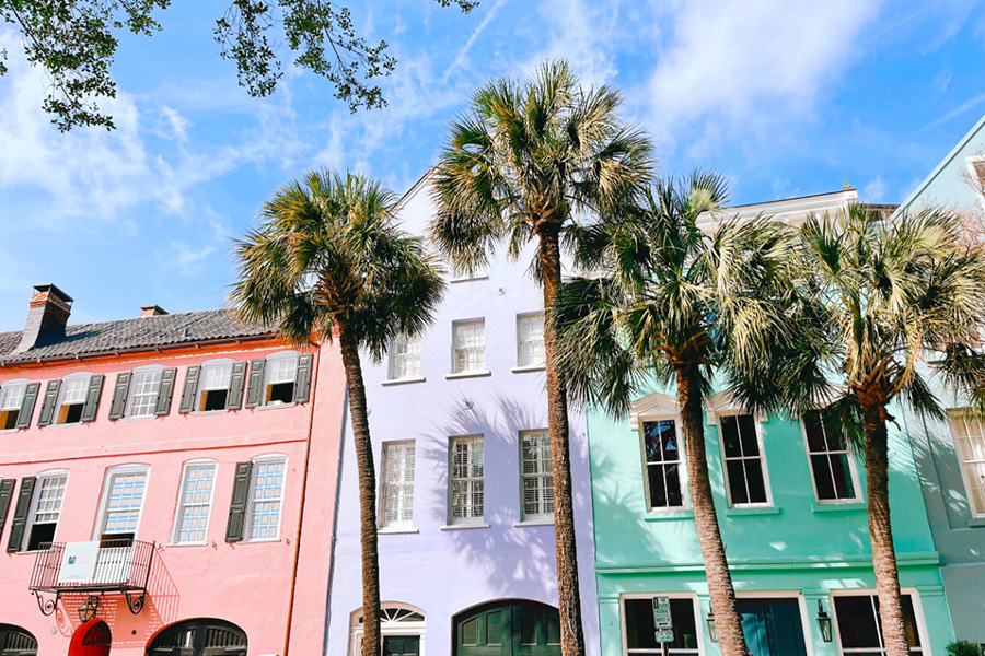 Homes on Rainbow Row Charleston, SC