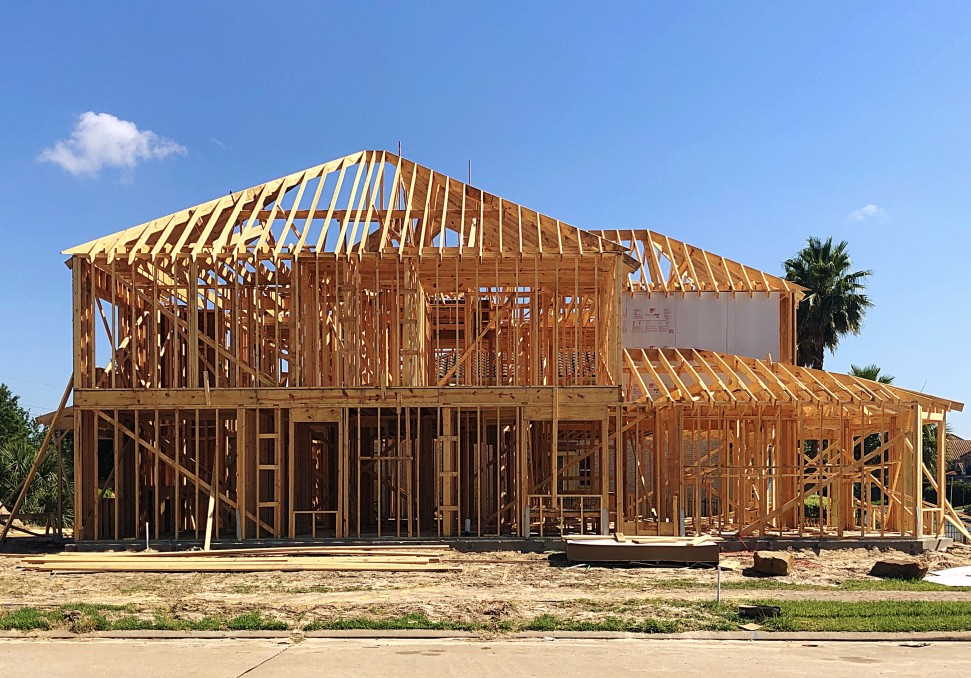 New home construction example of home with wood frame in Charleston South Carolina 