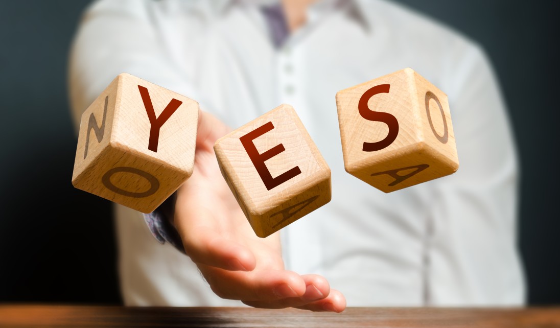 Charleston Mortgage broker rolling yes and no blocks depicting the mortgage approval process