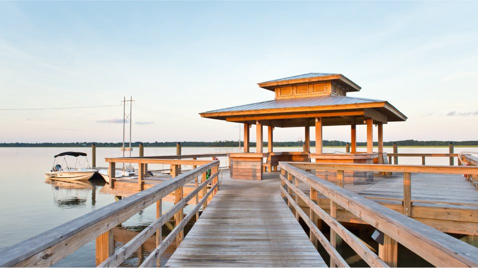 Covered dock at Johns Island home on the Stono river in Johns Island