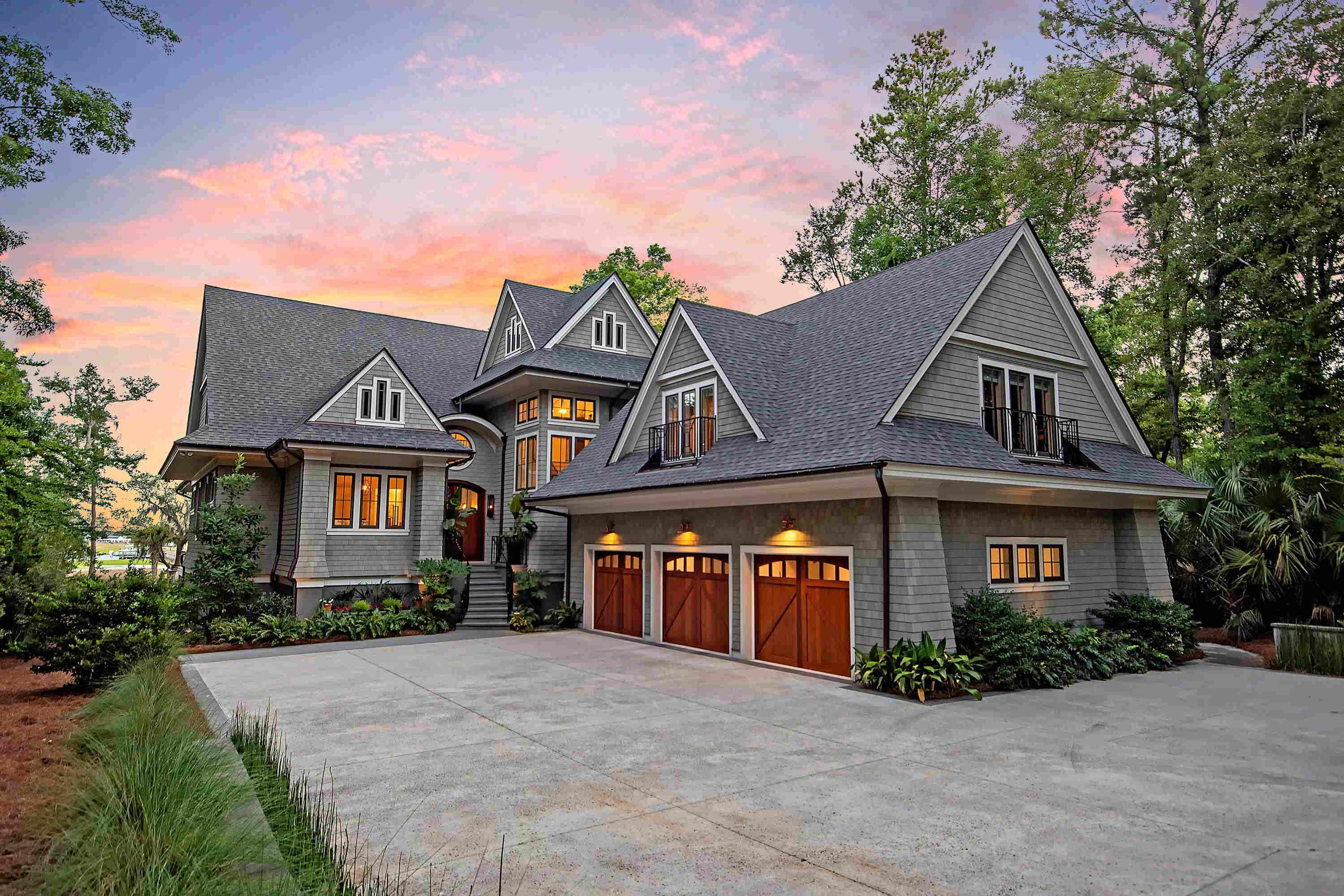 Luxury Home in west ashley at dusk