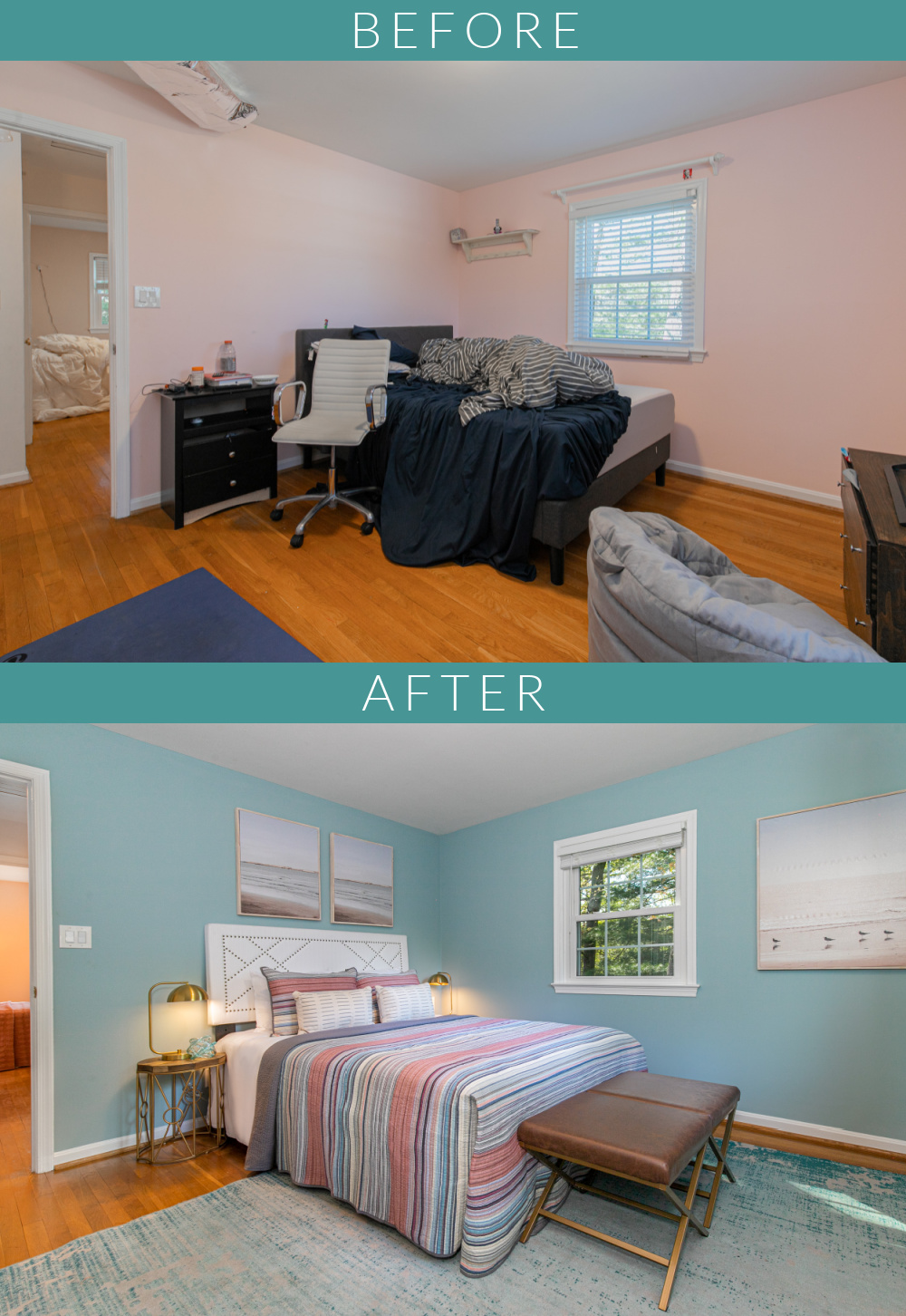 bedroom before and after