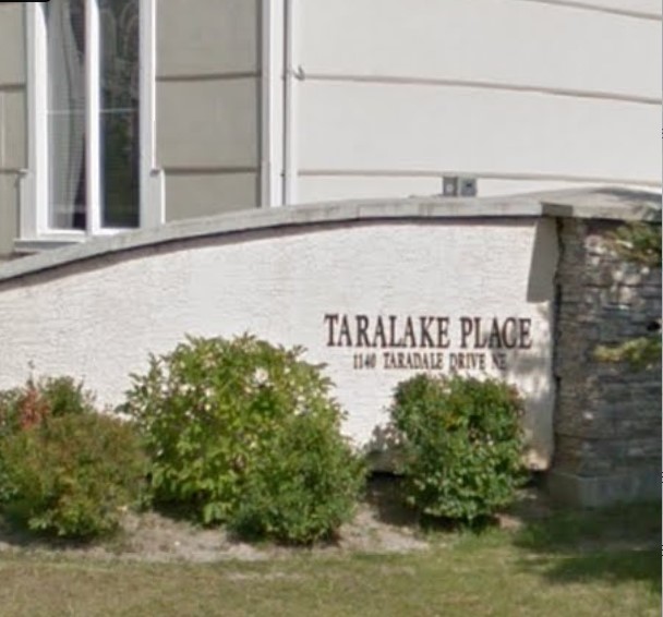 Taralake Place sign, 1140 Taradale Drive NE