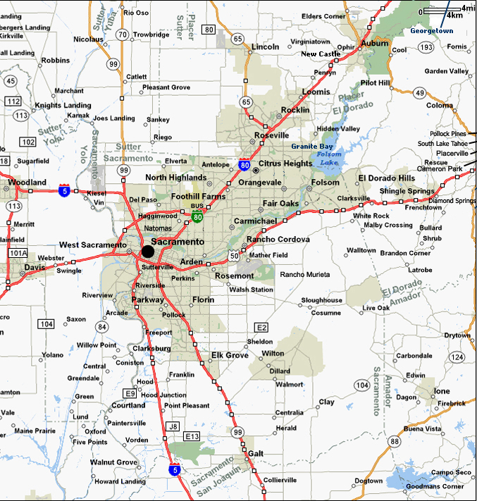 Map Of Sacramento And Surrounding Communities