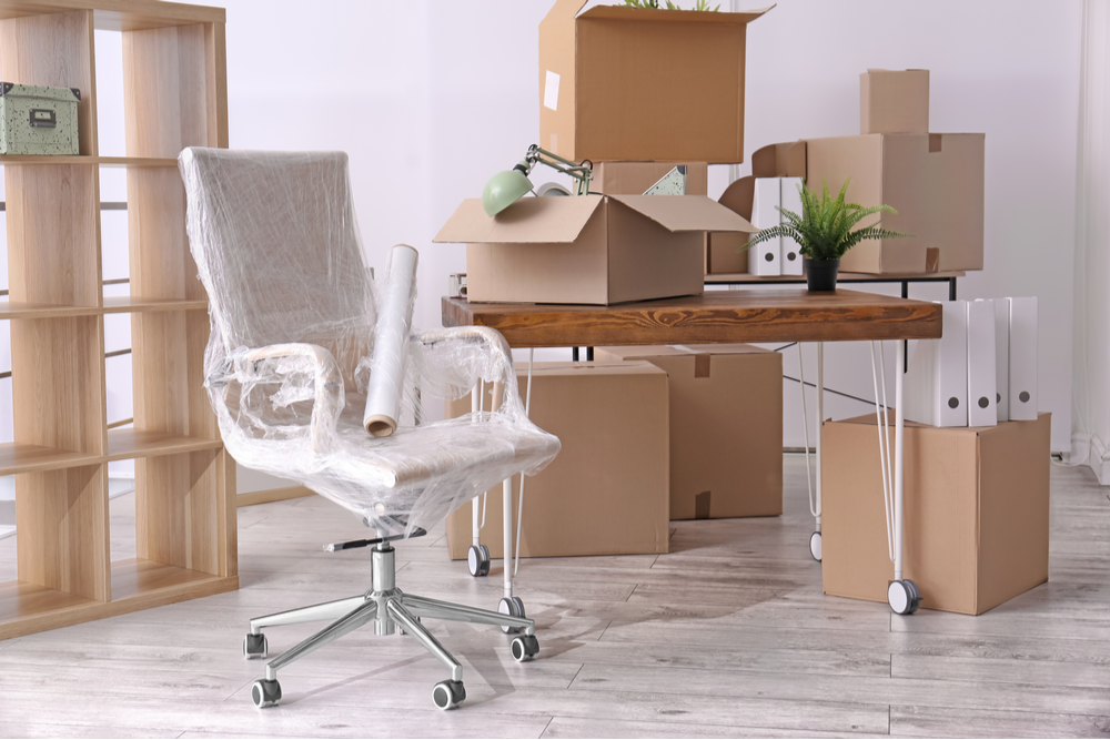 Office with boxes