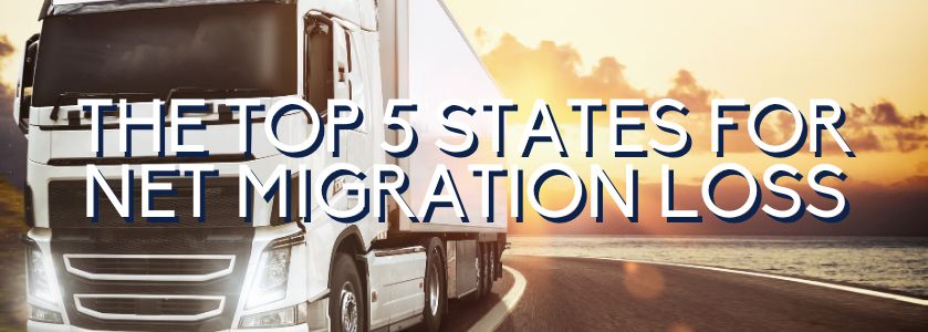 the top 5 states for net migration loss