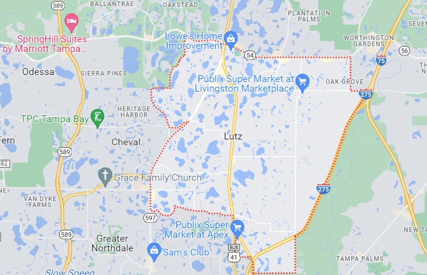 Lutz FL on the map