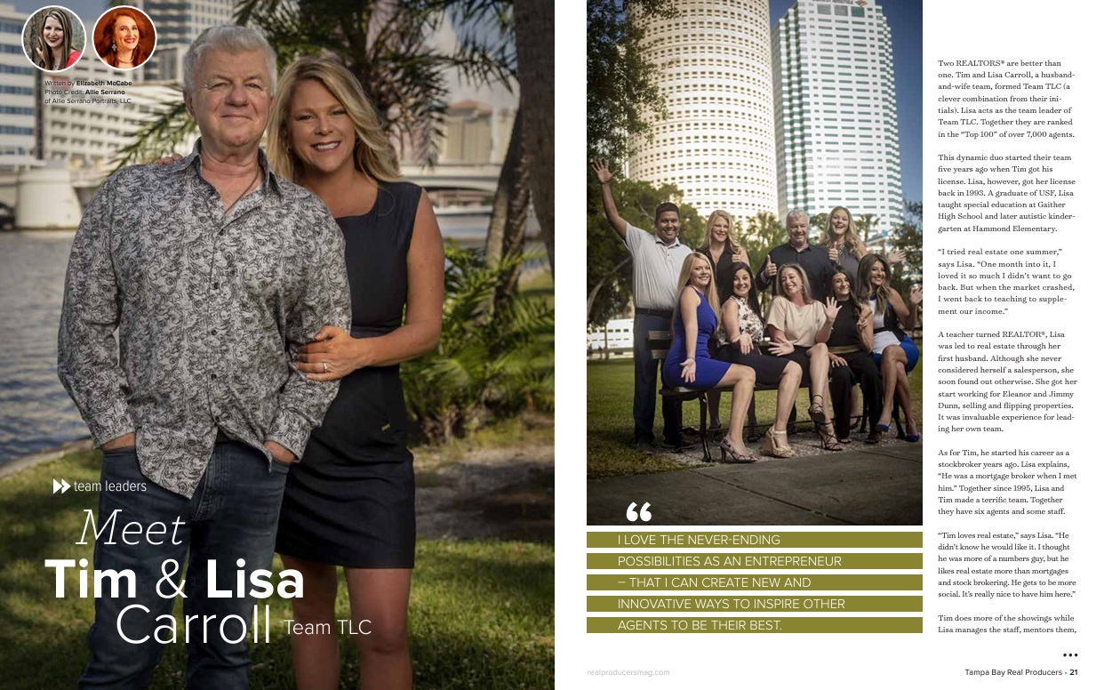 View Tampa Bay Real Producers article on Team TLC 