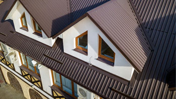 metal roof on the house