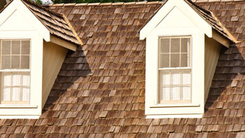 wood roof on house