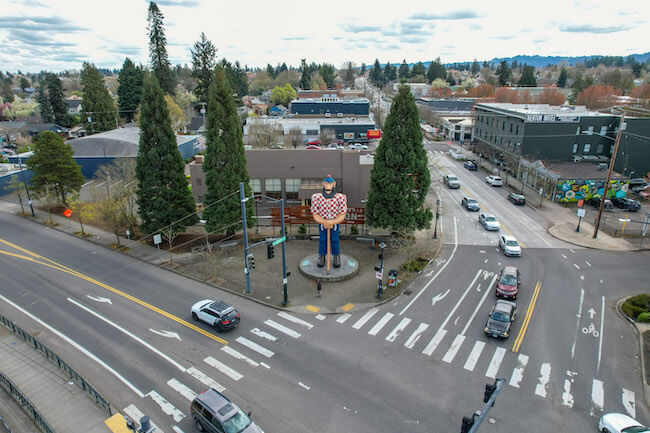 Paul Bunyan Statue on Denver Avenue in Kenton, North Portland, Oregon