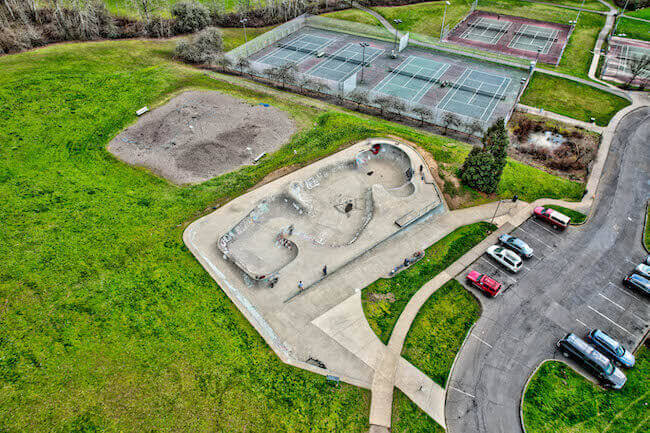 Skate Park & Tennis Courts in Gabriel Park, South Portland, Oregon