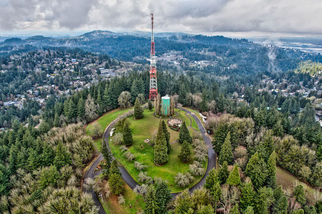Council Crest Park Radio Tower and Water Tower in Council Crest, Southwest Portland, Oregon