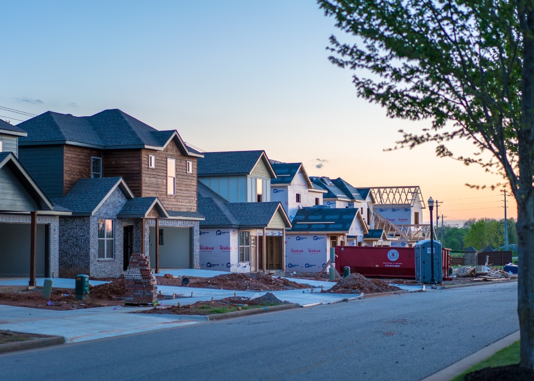 #18. Arkansas New residential housing construction in suburban neighborhood in Bentonville.
