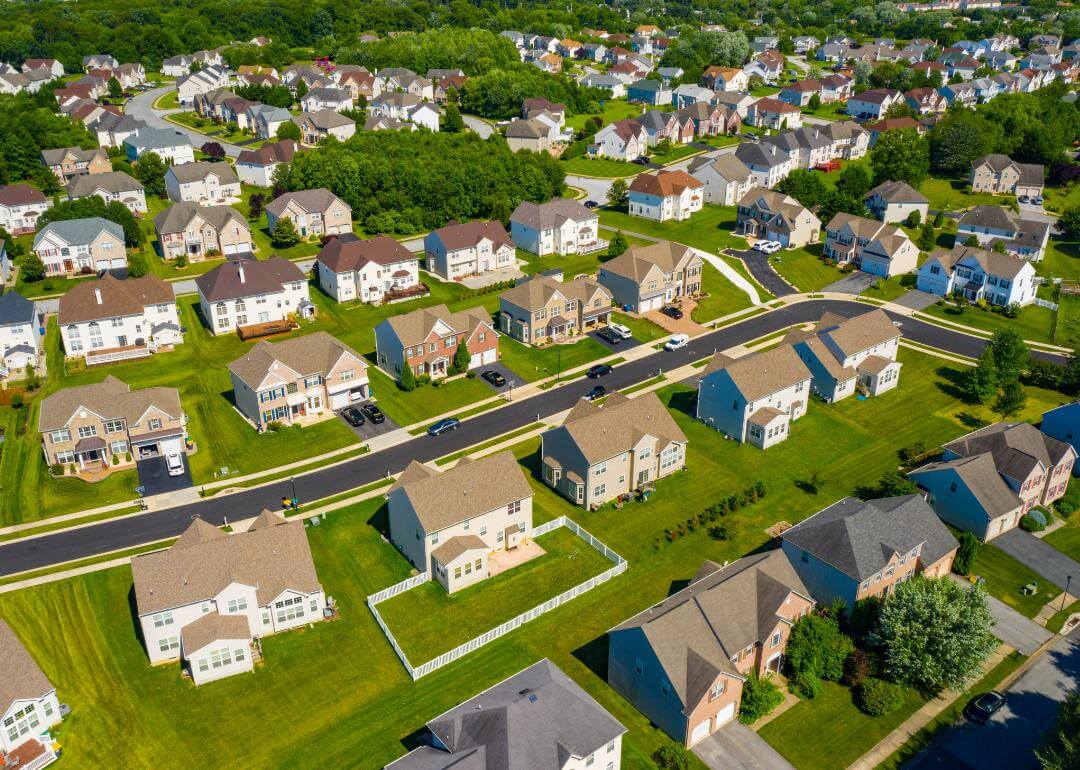 Aerial view of neighborhood in Delaware