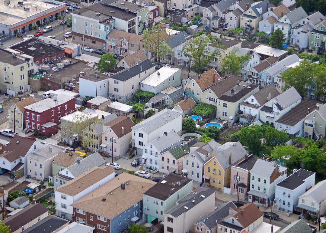 Households with Home Improvement Loans in New Jersey Aerial view of houses in New Jersey
