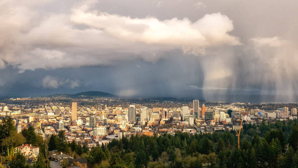 Portland Oregon After a Morning authentic Rain