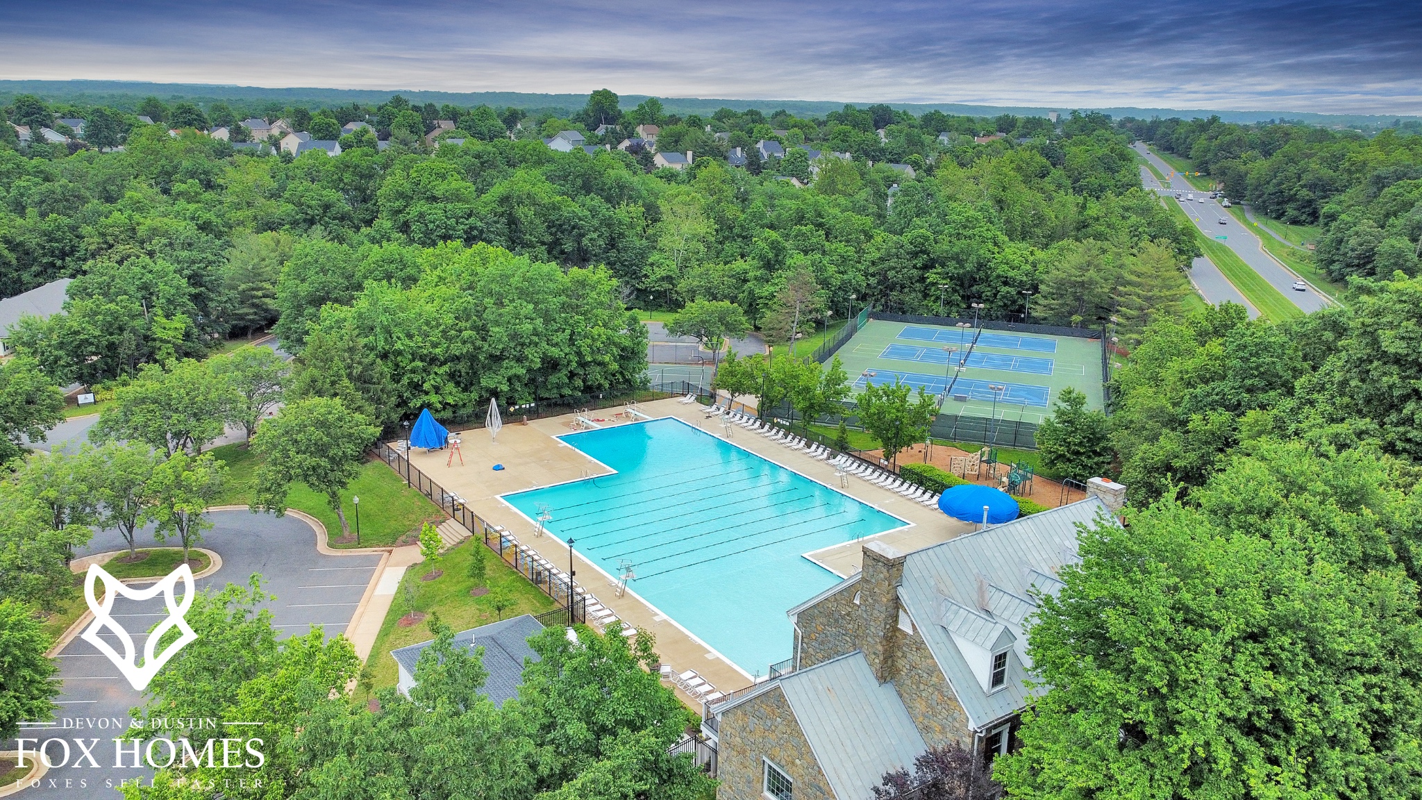 Homes-For-Sale-In-Cascades-Sterling-VA-District-Devon-and-Dustin-Fox-Fox-Homes-Team-Pool-View