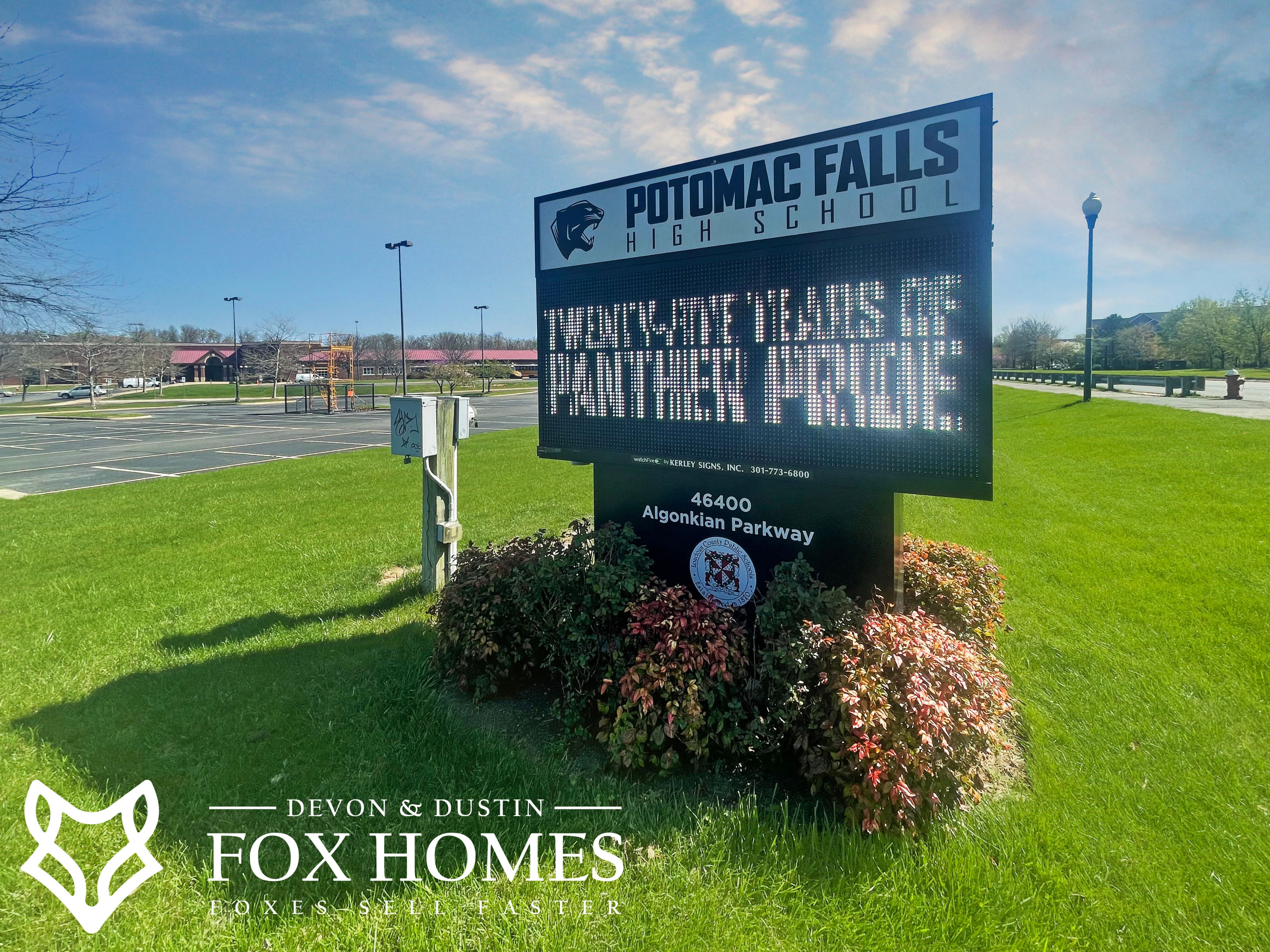 Homes-For-Sale-In-Potomac-Fall-High-School-District-Devon-and-Dustin-Fox-Fox-Homes-Team-Entrance-Sign