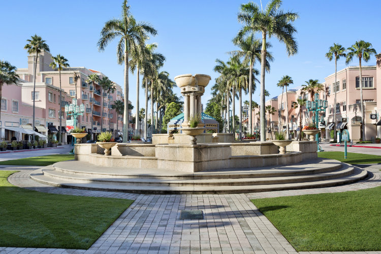 Mizner Park Water Fountain Boca Raton City Downtown