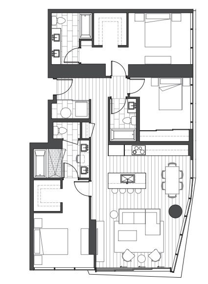 Ae'o 3 bedroom condo floorplan