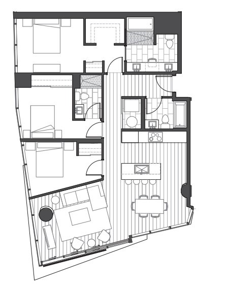 Ae'o 3 bedroom alternate floorplan