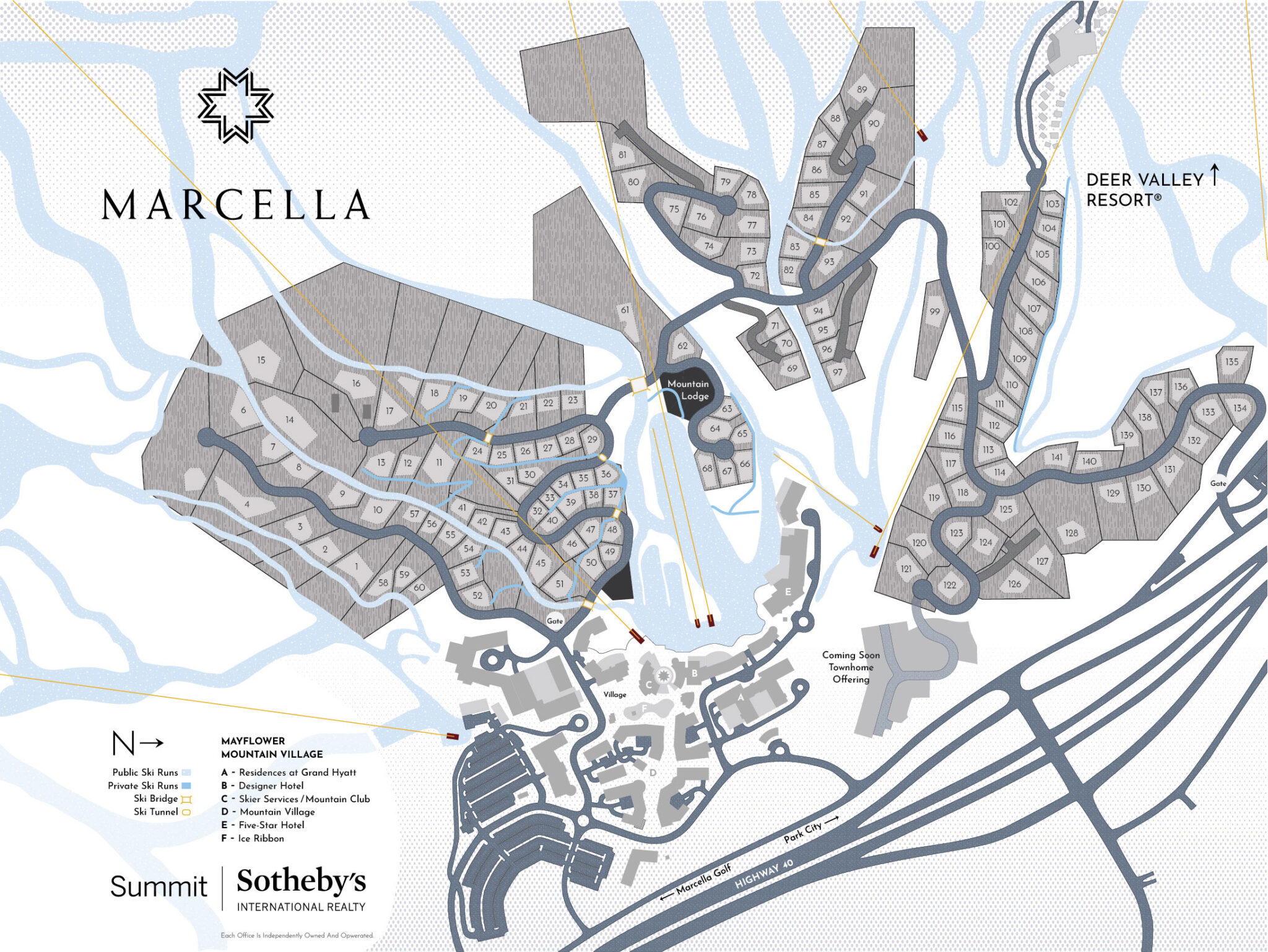 Marcella Club ski community map