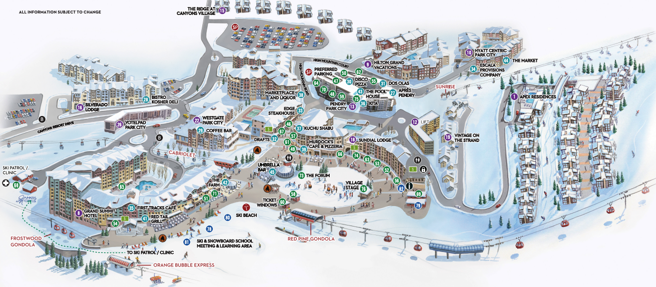 Canyons Village map