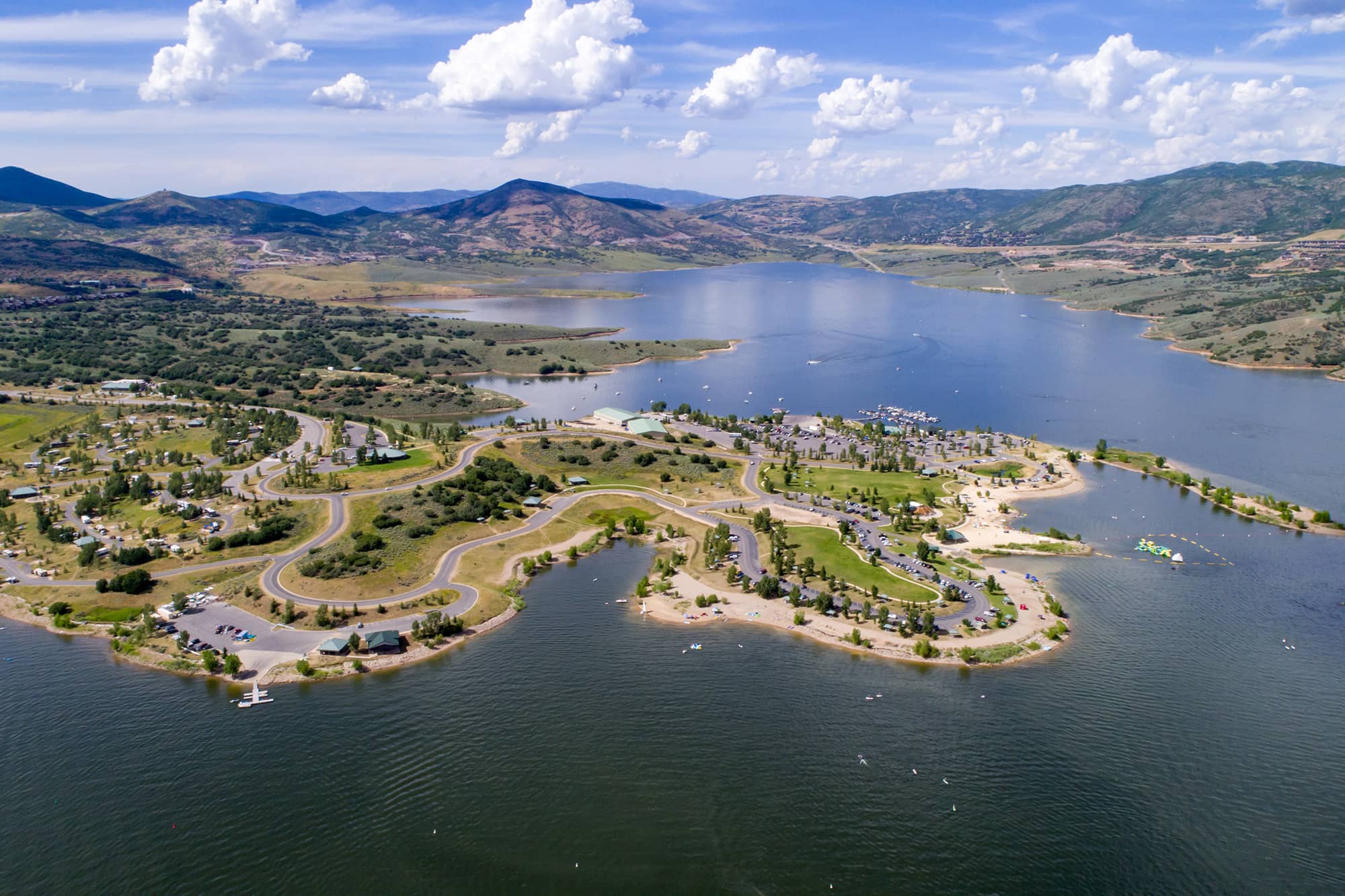 Jordanelle reservoir aerial view