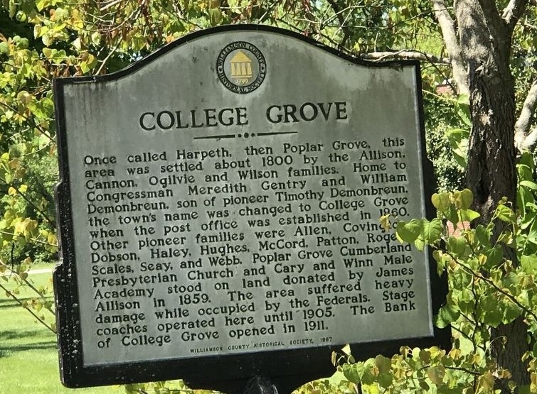 History of College Grove, TN