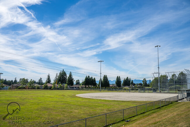 Tamanawis Park Baseball Field in West Newton, Surrey, BC